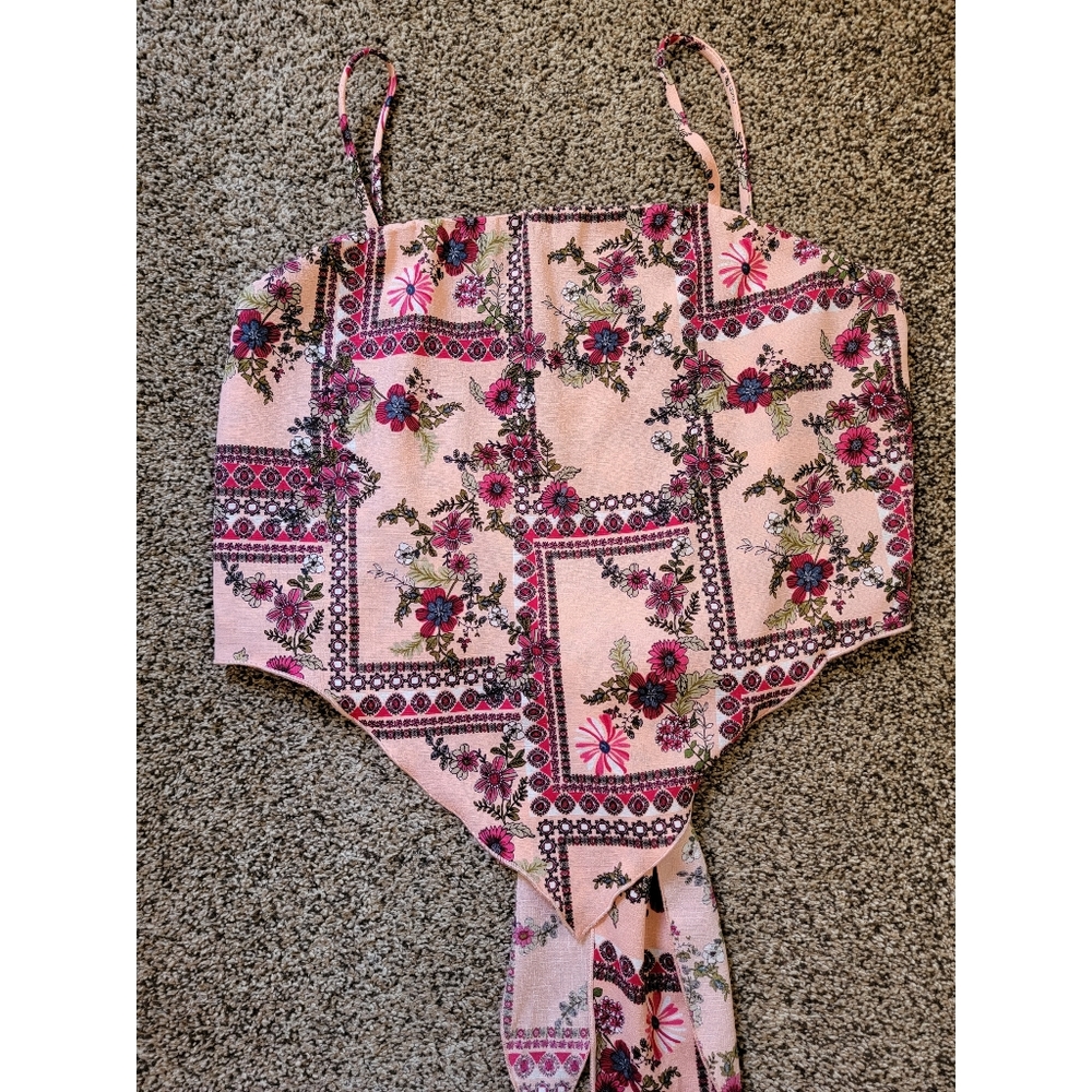 Pink Floral Bandana Top